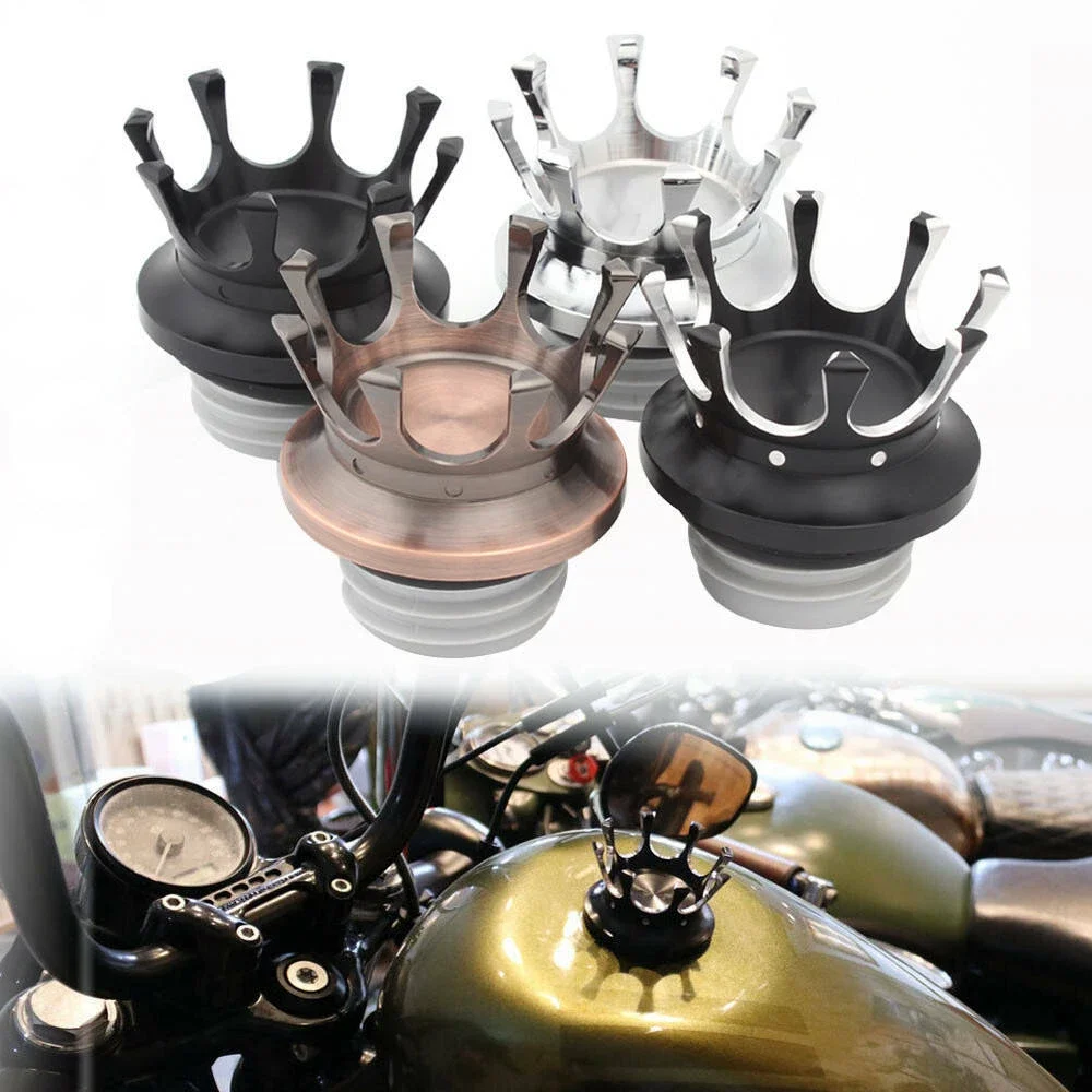

Crown Style Oil Fuel Tank Cover Motorcycles Vented Gas Cap For Triumph Bonneville Scrambler T120 T100 Thruxton 900 2001-2023
