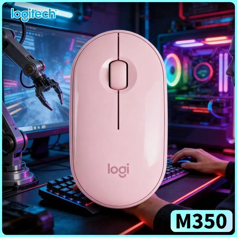 

Logitech M350 Ergonomic Quiet Mouse - Comfort Grip, USB Receiver, 18-Month Battery, 1000 DPI, Daily Work Study Ready