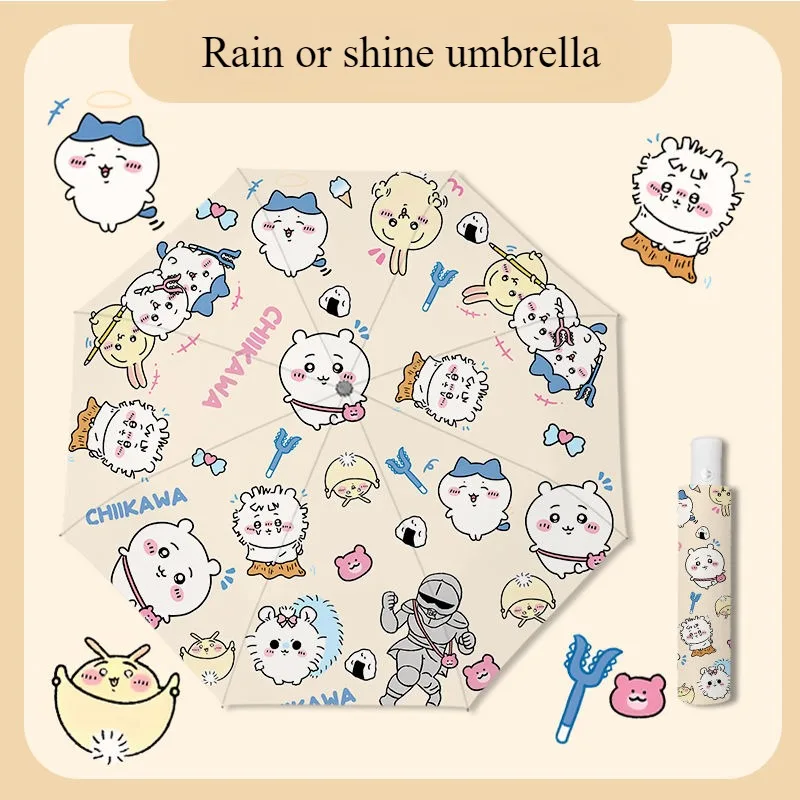 

Chiikawa Hachiware Animation Peripheral Creative Cartoon Print Cute Student Sun Protection Shade Rain or Shine Vinyl Umbrella