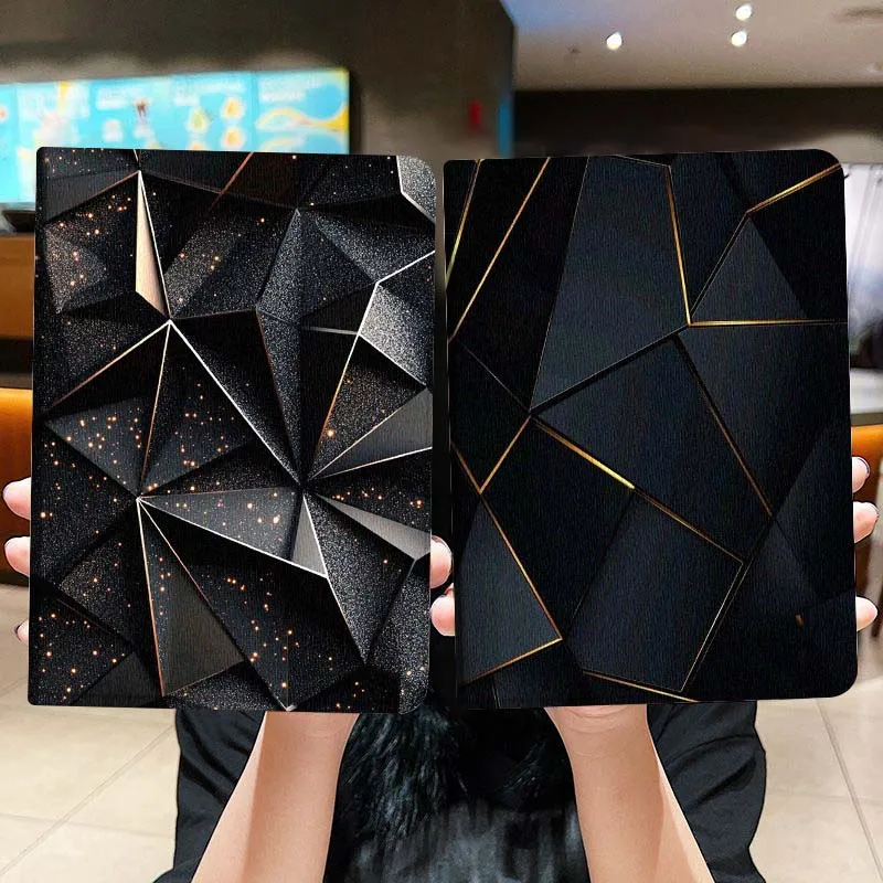 

Черный чехол для планшета с геометрическим узором и блестками для Lenovo Xiaoxin Legion Pad Tab Pro GT Y700 Gen4 2 11 P11 M10 K10 3rd Plus Gen