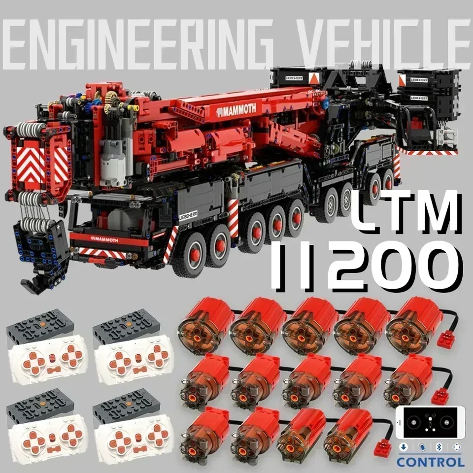 2024 Advance Version Liebherr LTM11200 Mobile Crane Model RC MOC Building Blocks Toys Bricks Kit Boy Christmas Gifts