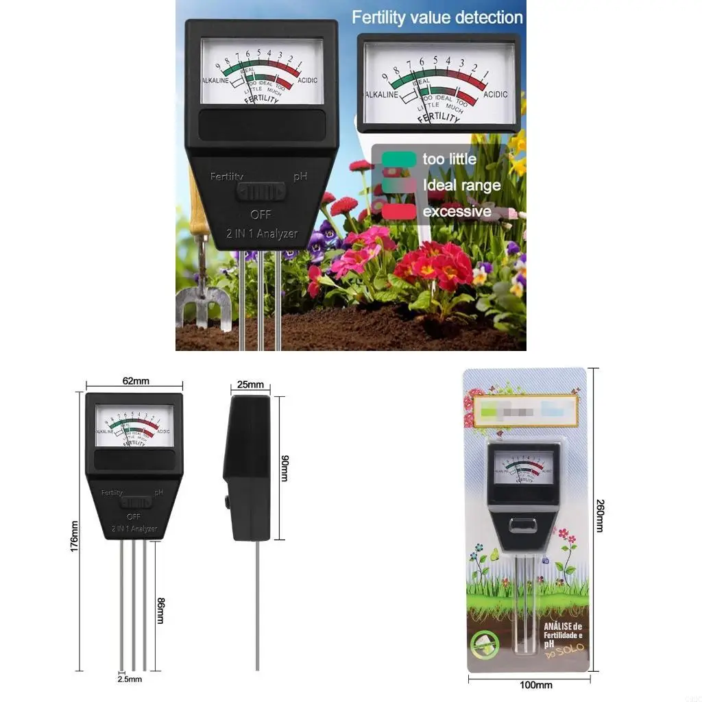 

G92C 2 в 1 Тестер плодородия почвы и Более точные измерения с тремя датчиками