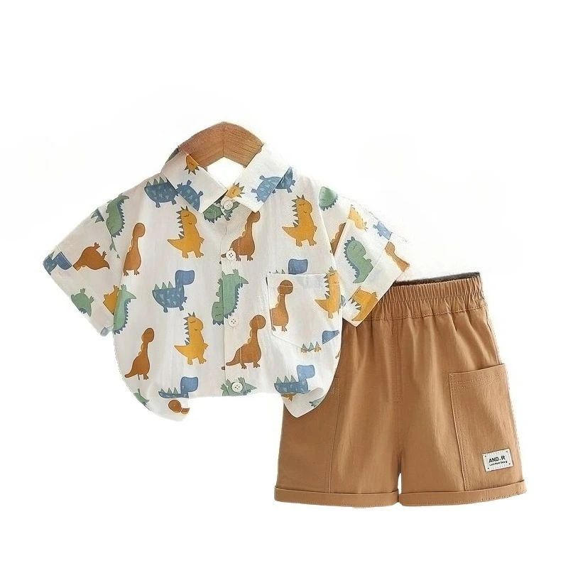 

New Summer Fashion Baby Boys Clothes Children Cartoon Short Sleeved Shirt Shorts 2Pcs/Sets Kids Clothing Infant Casual Costume