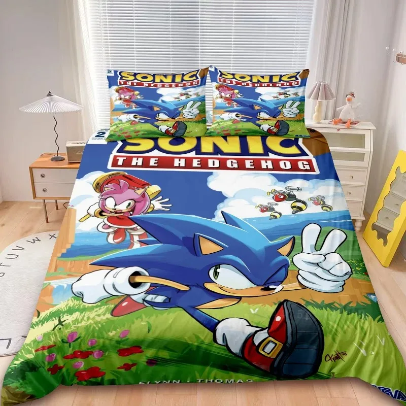 2/3pcs Sonic Duvet Cover Kids Bedding Set Comforter Cover Set for