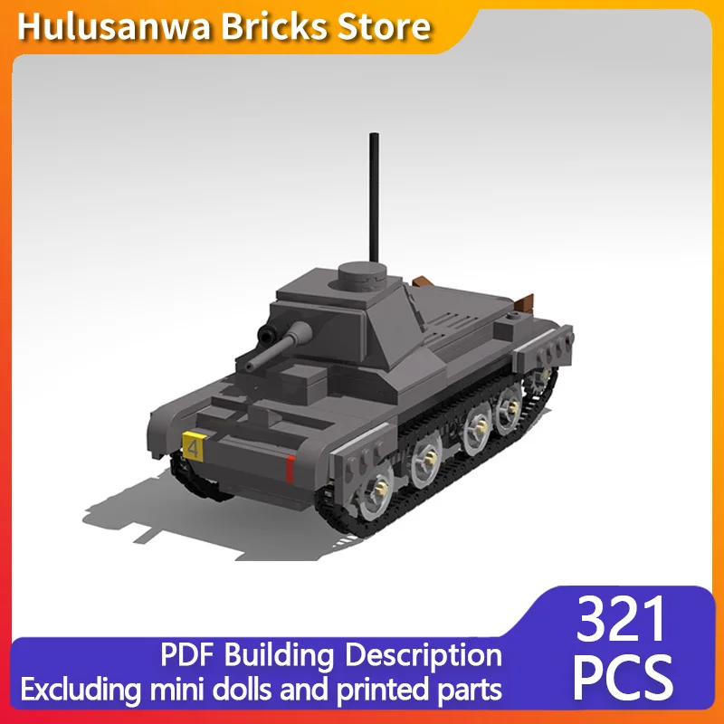 

A13 WW2 Military Tanks Model MOC Building Bricks War Equipment Modular Technology Gifts Holiday Assemble Children Toys Suit