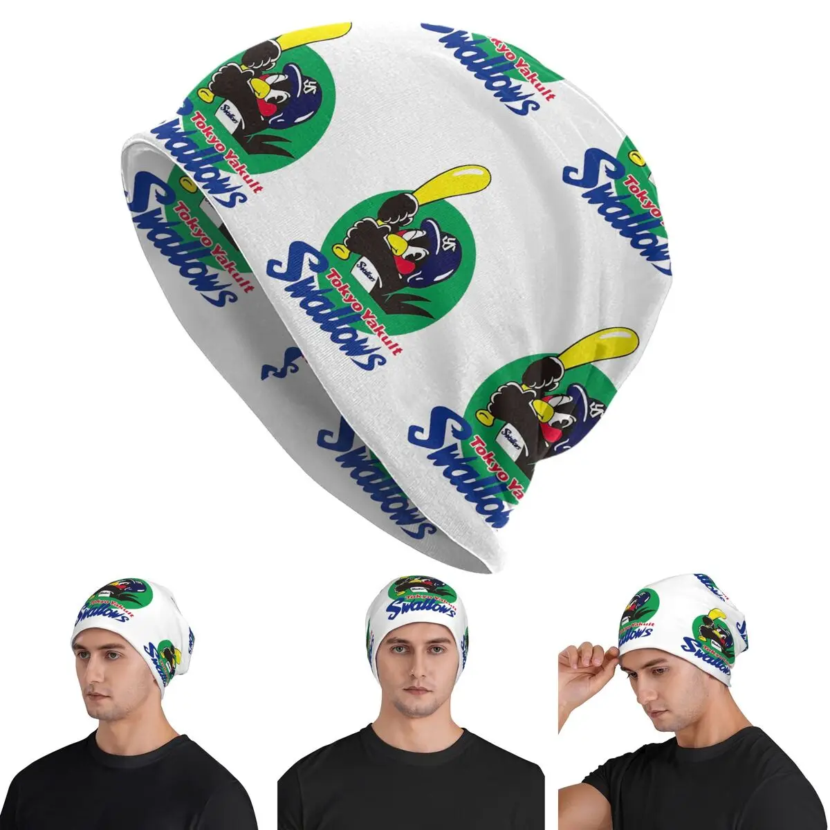 Tokyo Yakult Swallows Warm Knitted Cap Hip Hop Bonnet Hat Autumn Winter Outdoor Beanies Hats for Unisex Adult