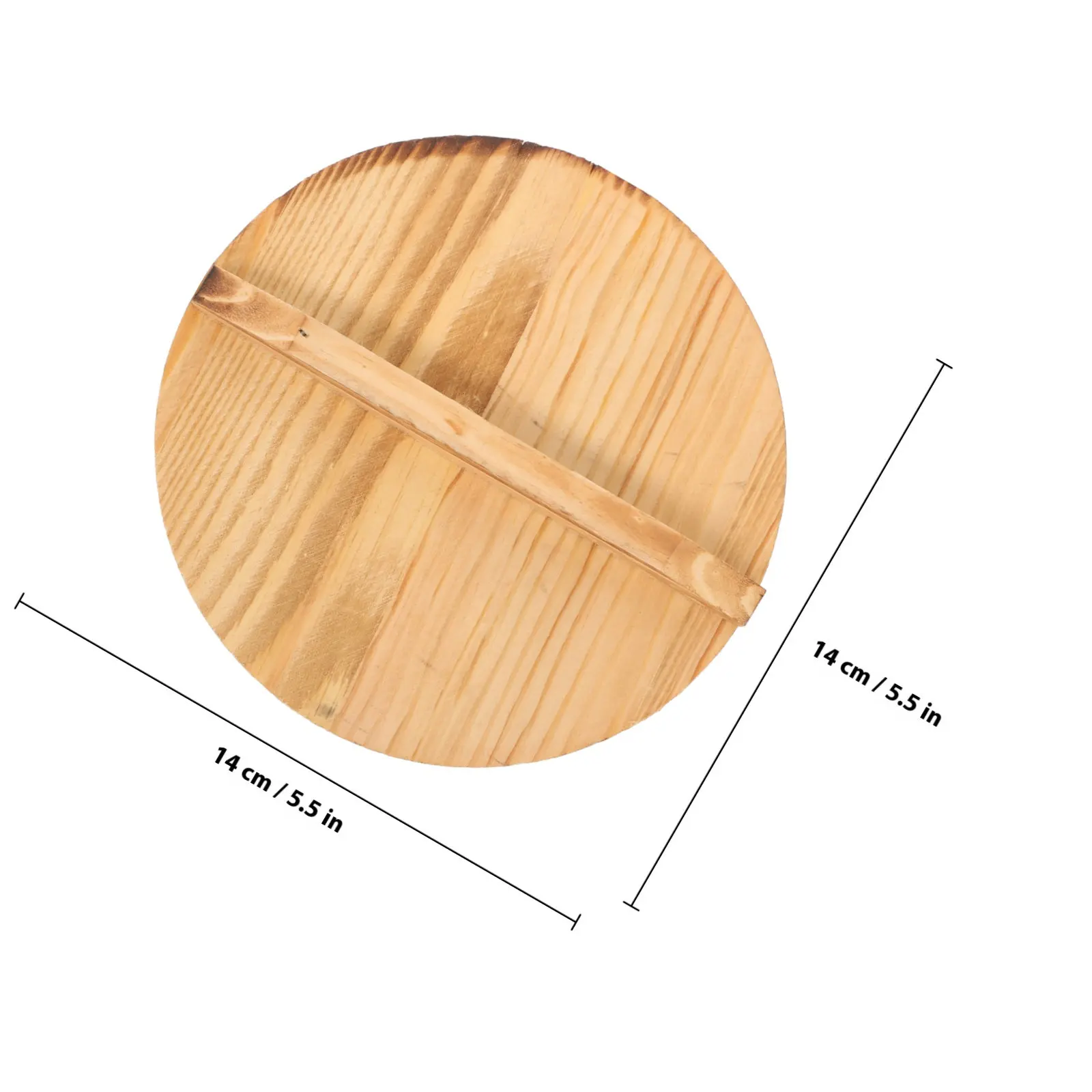 14cm Small Round Wooden Pot Lid for Wok, Bowl, Pot – Natural Wood Steam-Retaining Anti-Splash Cooking Cover