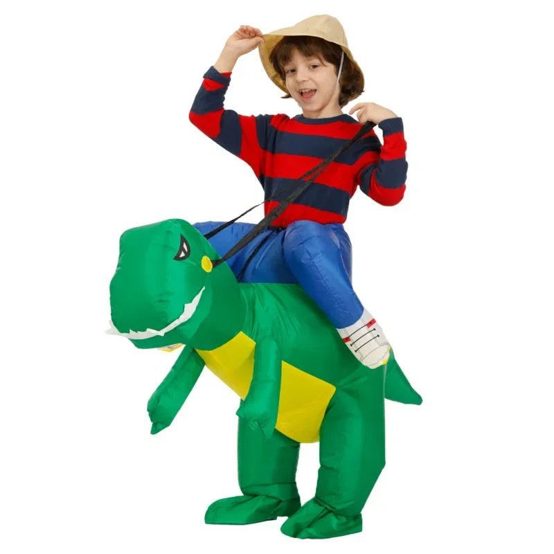 Kids Kind Dinosaurus Opblaasbaar Kostuum Anime Mascotte Jurk Pak Halloween Purim Kerstfeest Cosplay Kostuums voor Jongens Meisjes