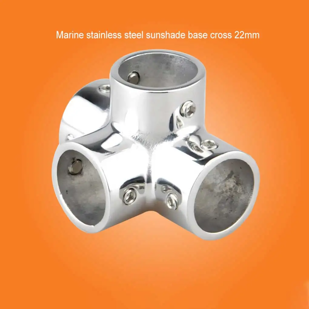 22MM Four Way Pipe Joint Stainless Steel Pipes Fittings Durability Exquisite Tube Joints Yacht Awnings Sunshade