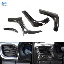 For Toyota Hilux Revo 2015 2016 2017 2018 2019-2021 Car Dashboard Side Air Condition Outlet Vent Cover Carbon Fiber Pattern Trim