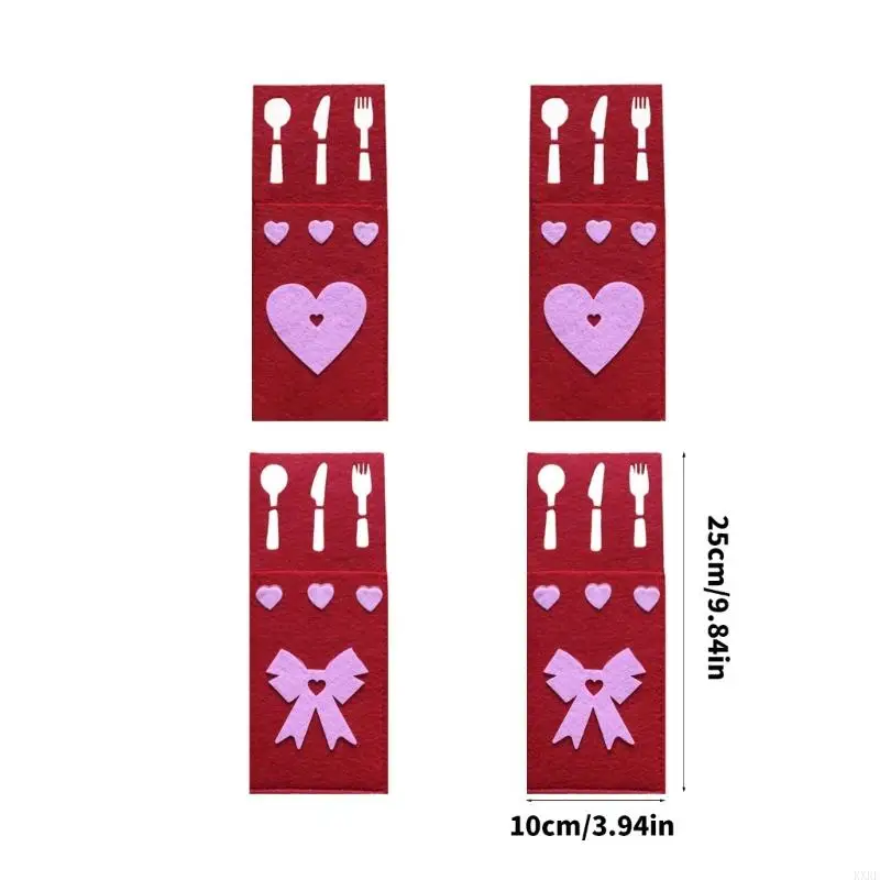 Bộ 4 Túi đồ trang trí trang trí Túi đồ dùng Valentine Day Day Kxre