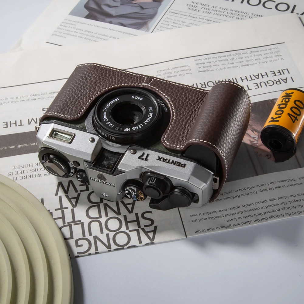 For PENTAX 17 Case Camera Bag Cover Leather Camera Case Protective Case Handmade Genuine Real Leather Cover Bag - Image 4
