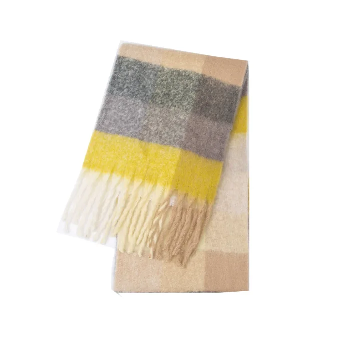 2026 Winter Thick Warm Scarf Women Cashmere Shawl and Wraps Pashmina Neckerchief Bufanda Female Rainbow Hairy Tessel Echarpe New, image 7