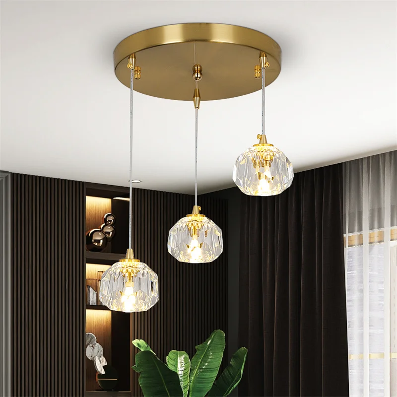 

Modern G9 Bulb Ceiling Lamp Adjustable Interior Mount Crystal Chandelier Corridor Bedroom Dining Room Deco Pendant Light Fixture