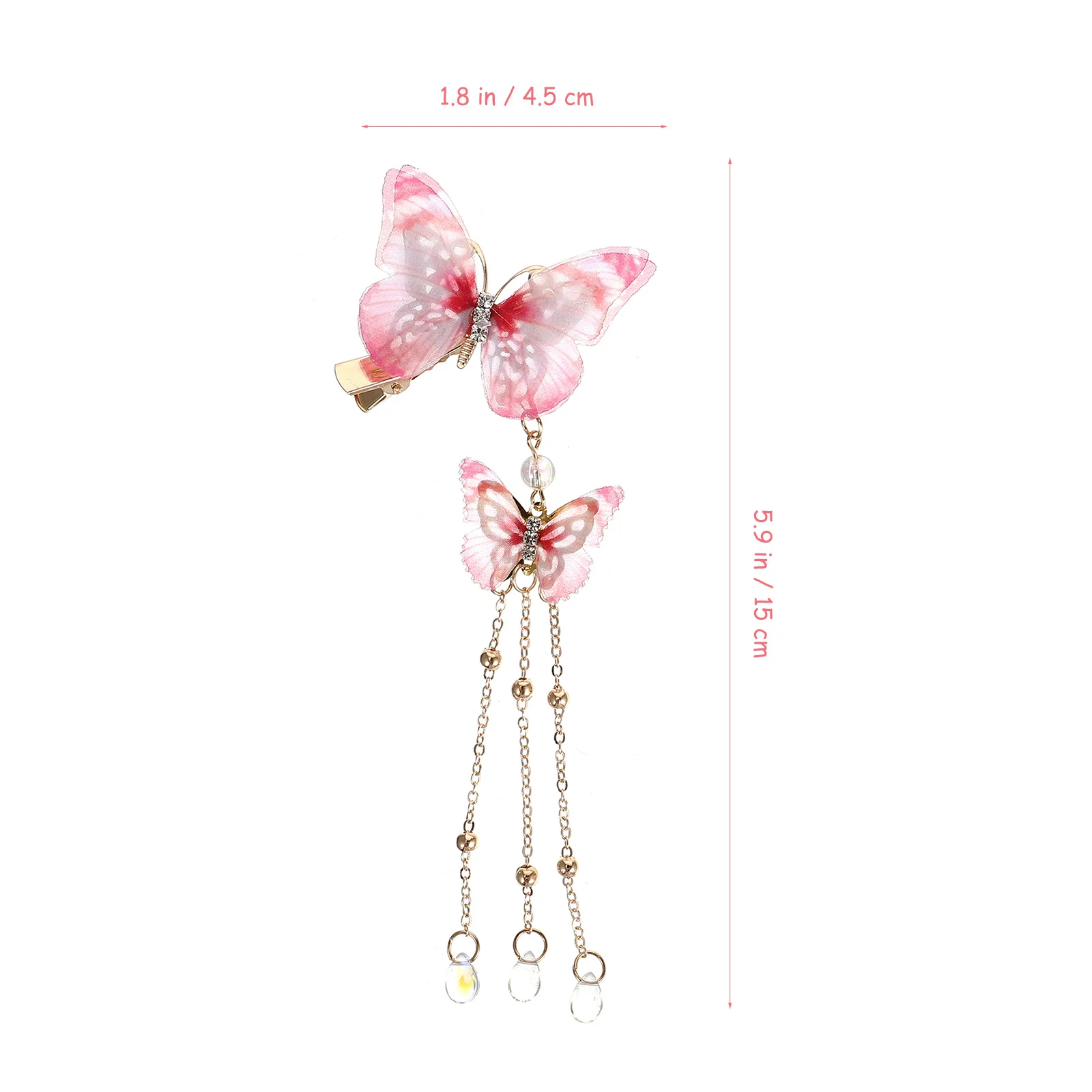 

4Pcs Tassel Butterflies Hair Clips Chic Metal Barrettes Eyecatching Style No Damage DIY Hairstyles Any Occasions Birthday Party