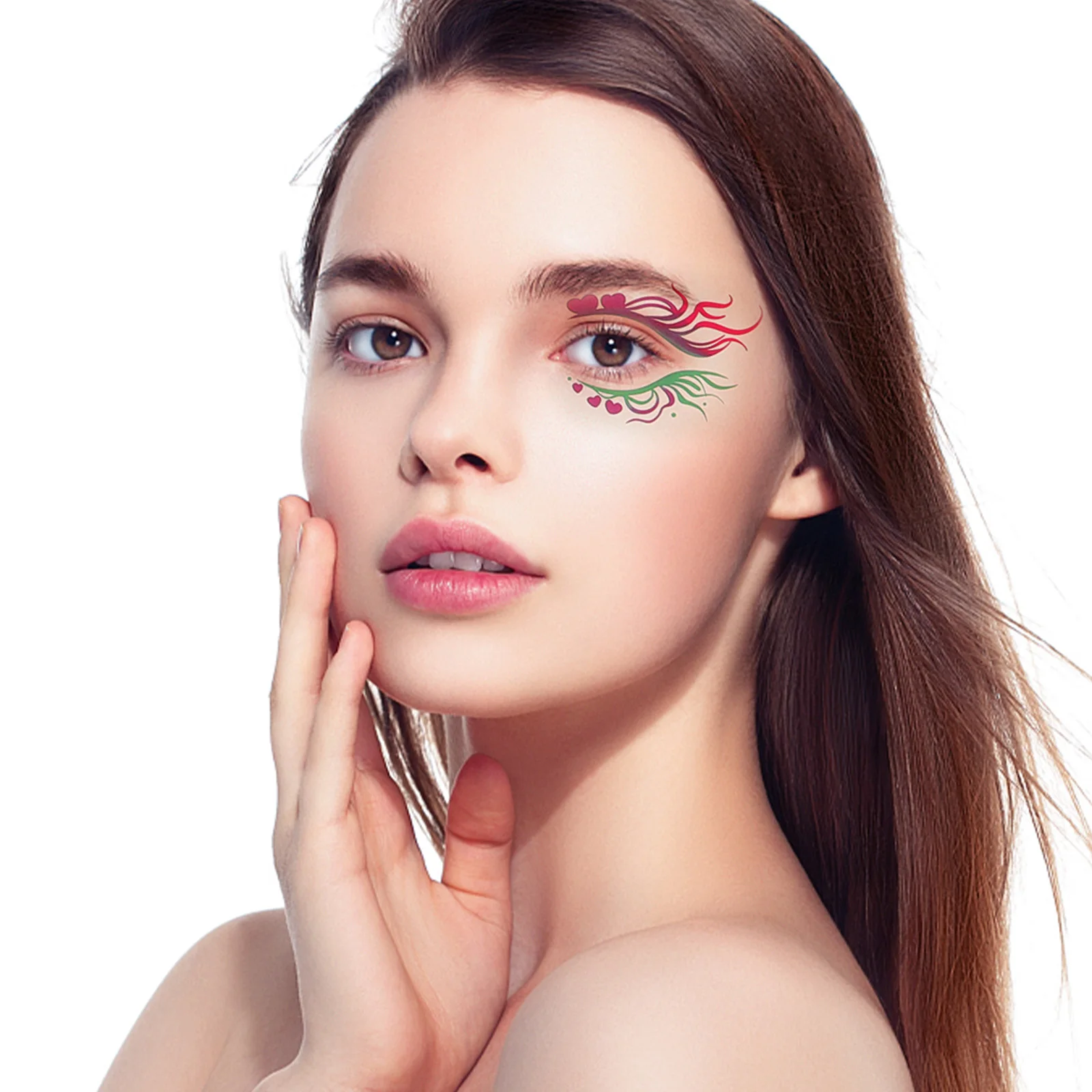 

10 Sheets Eye Tattoo Stickers Temporary Eyeliner Shadow Creative Makeup Design Face Decals Longlasting Waterproof