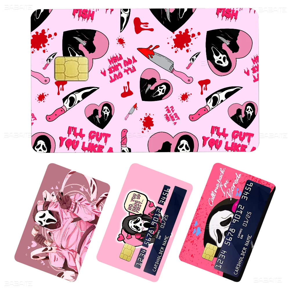 SCREAM Horror Movie Anmie Sticker Film Skin Cover For Credit Card Debit Bank Card Front