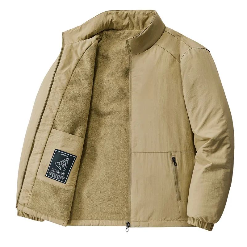 

Флисовая куртка для мужчин, толстый и теплый пуховик на осень и зиму, уличная ветрозащитная спортивная рабочая куртка, повседневная мужская одежда