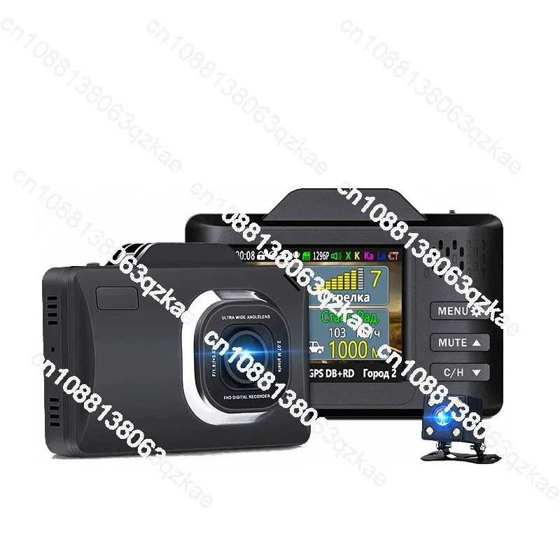 3 in 1 Full HD 1296P Car DVR Radar Camera Dash Cam with GPS Tracker LDWS Radar Detector