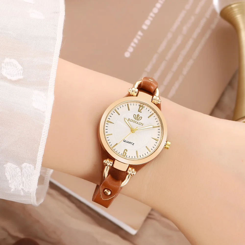 Women\'s Fashionable Minimalist Luxurious Quartz Watch Leather Dial