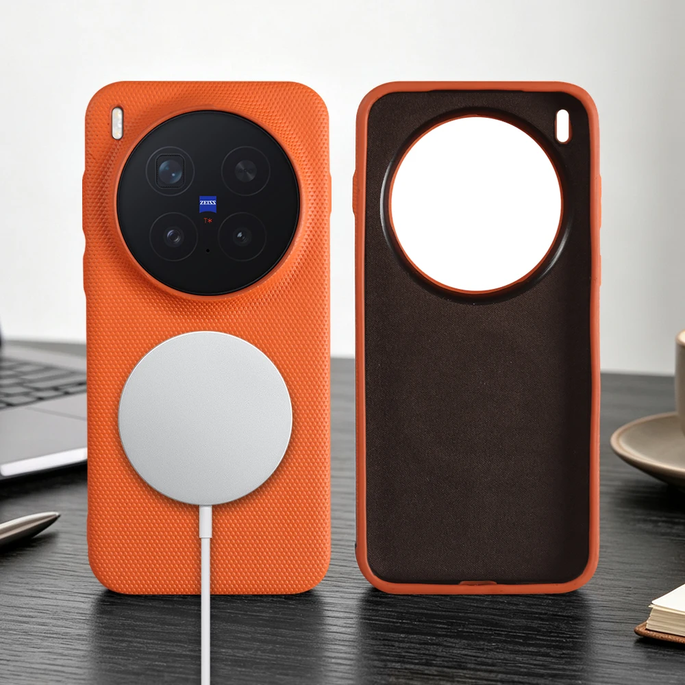 For Magsafe Leather Case For Vivo X300 Pro Ultra X200 Pro Mini X100 X100S Pro X300 FE X300S X200S Magnetic Phone Case Back Cover