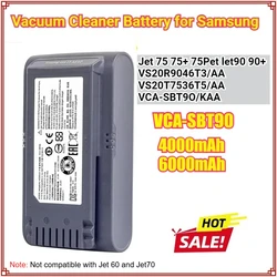 21.6V 4000/6000mAh Li-ion Battery for Samsung Vacuum Cleaner Jet 90/Jet 75 Pet/Jet 75 Cordless Stick Vacuum VCA-SBT90/XAA VS9000