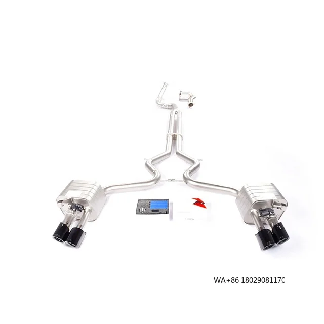 High Performance Stainless Steel Valve Exhaust Muffler Catback With Black Unique Tips for   971 3.0T
