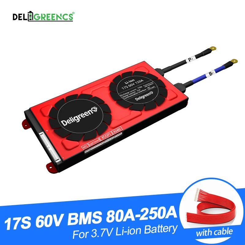 

BMS Accessories 17S 80A 100A 120A 150A 200A 250A 60V battery BMS for Li-PO LiNCM battery pack 18650 for ebike scooter skateboard