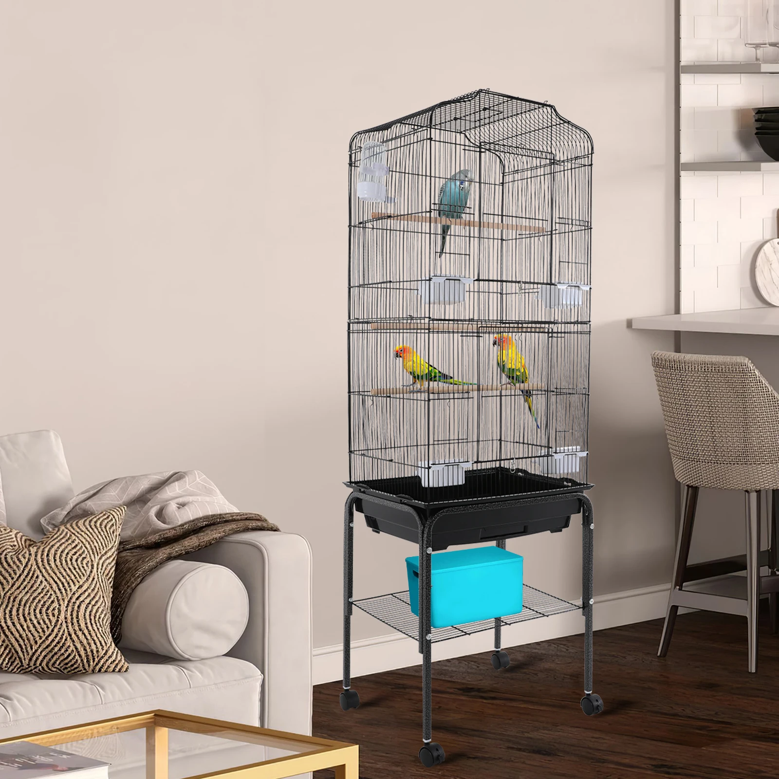 

Bird Cage with Wheels Breeding Cage for Parrots Large Bird Cage Bird Cage