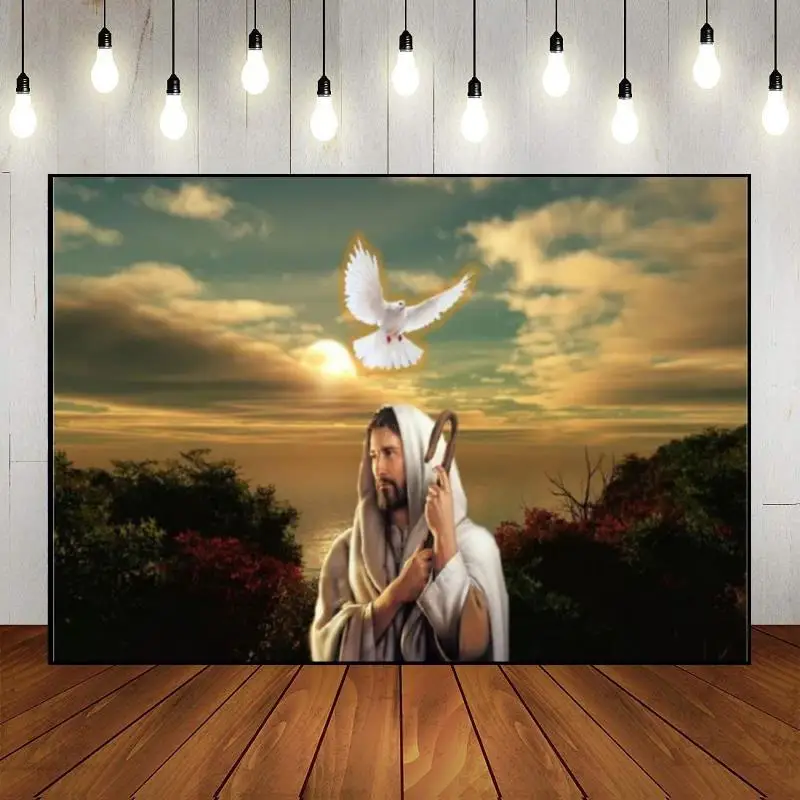 God Jesus Coming Decoration Photo Background Renaiss Custom Birthday Backdrop Party Baby Shower Photography Backdrops Studio