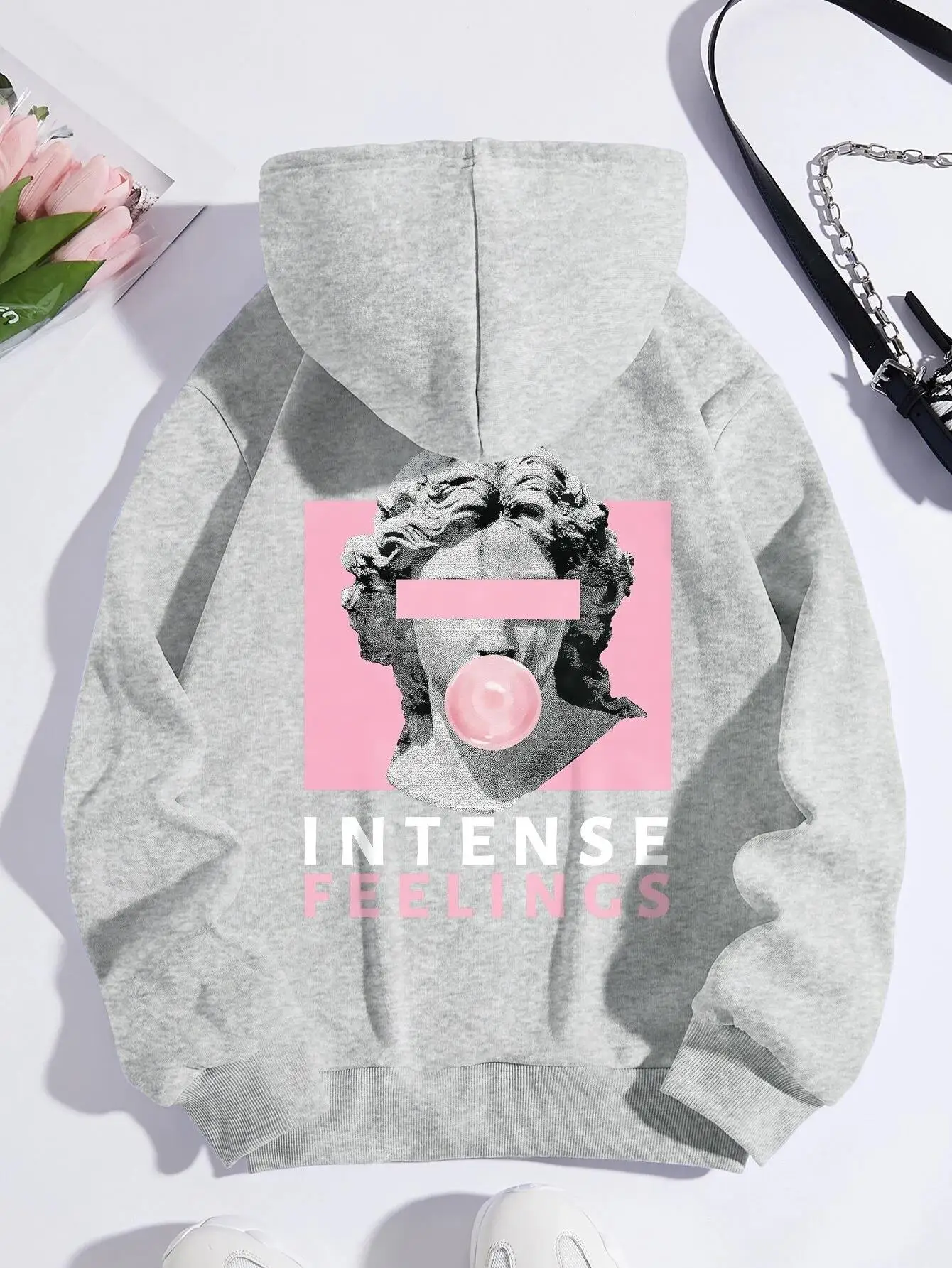 

Fashion Sculpture Intense Feelings Printing Women Hoodies Casual Sports Tide Hoody Warm Comfortable Hooded Street Clothes