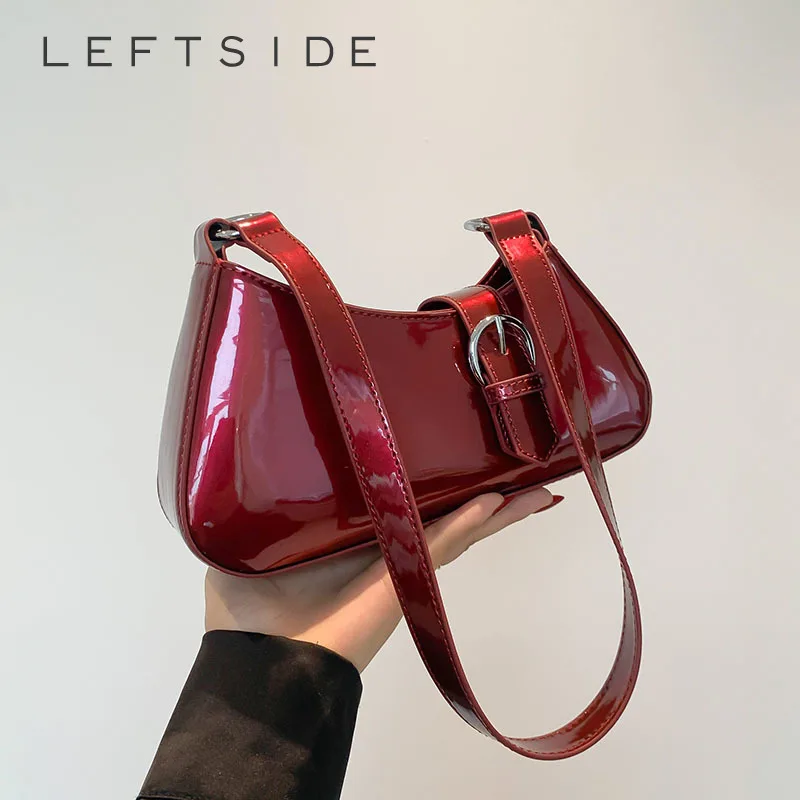 Małe słodkie torby na ramię dla kobiet 2024 koreańska moda modne projekty torebki z lakierowanej skóry i torebki Y2K czerwona torba Crossbody