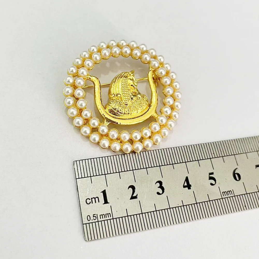 بروش لؤلؤة دوي-ذهبي #3