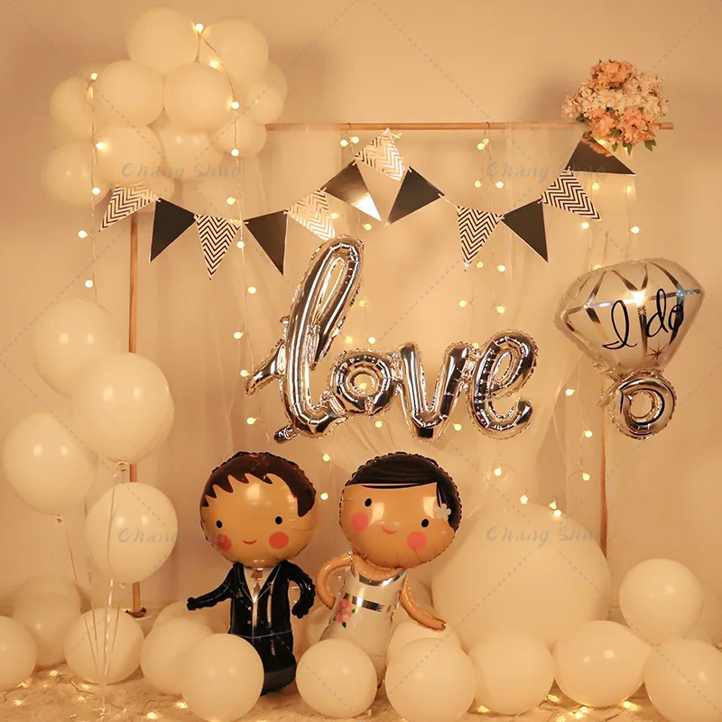 Big Diamond Ring Balloon Helium Foil Balloons Valentine\'s Day Wedding Bachelor Party Decorations Bridal Shower Supplies