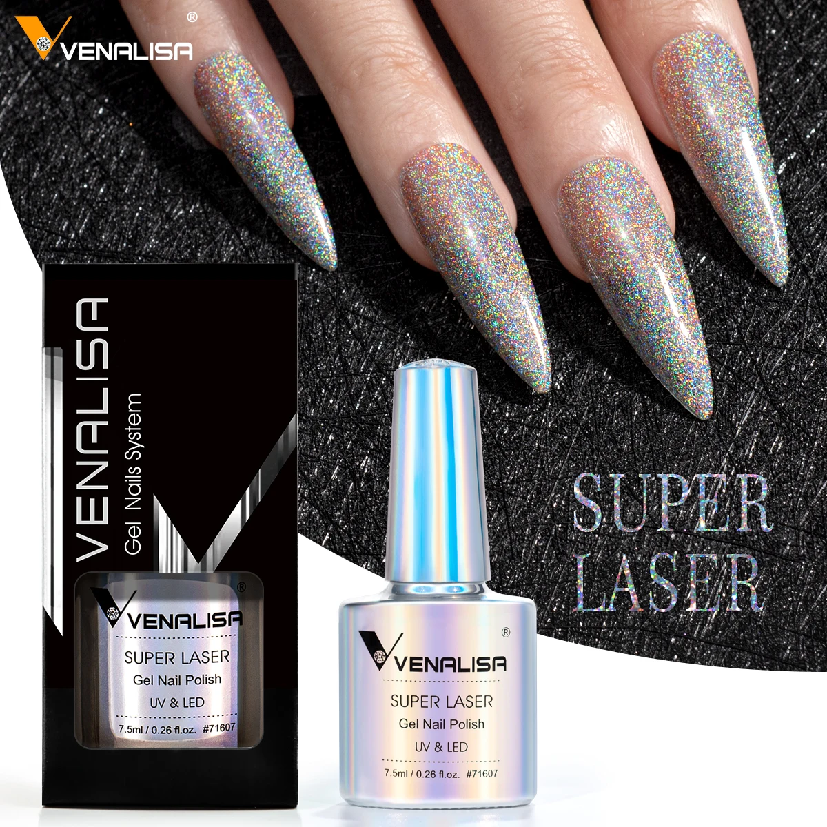 Venalisa 7.5ml Super Laser Nail Gel Nail Polish Glitter Effect Sparkling Semi Permanent CANNI Colors Beauty UV LED Gel Lacquer