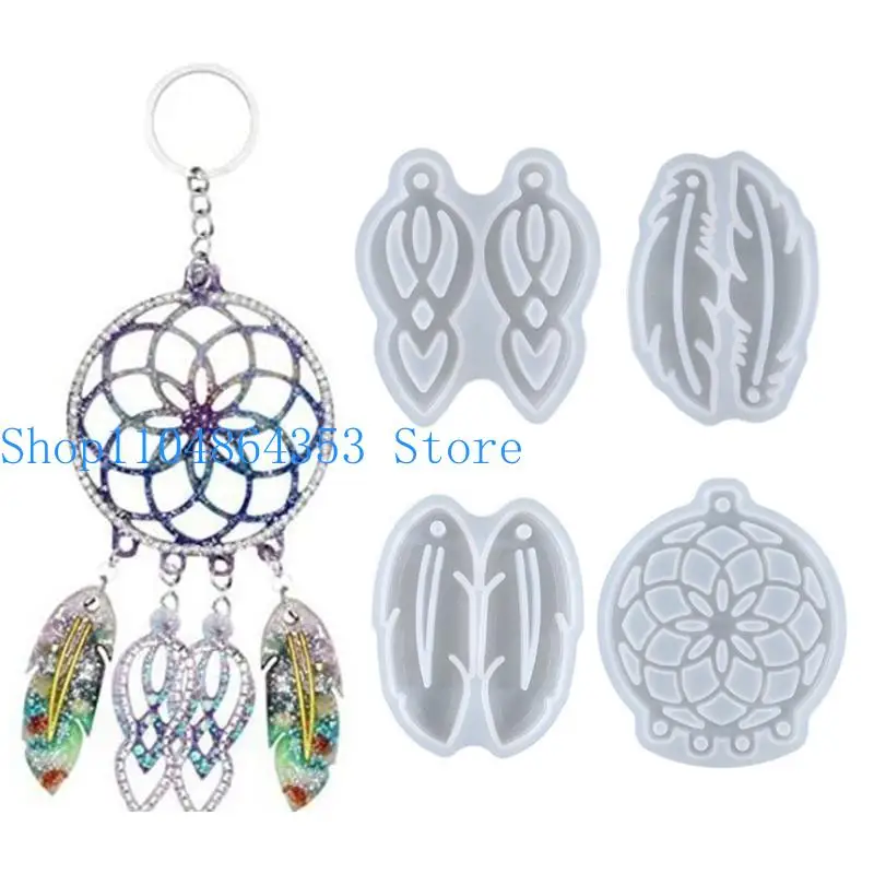 

652F Casting Resin Mold Silicone for Key Chain/earring Silicone Mold for Epoxy Resin Dream Catcher Pendant Mold