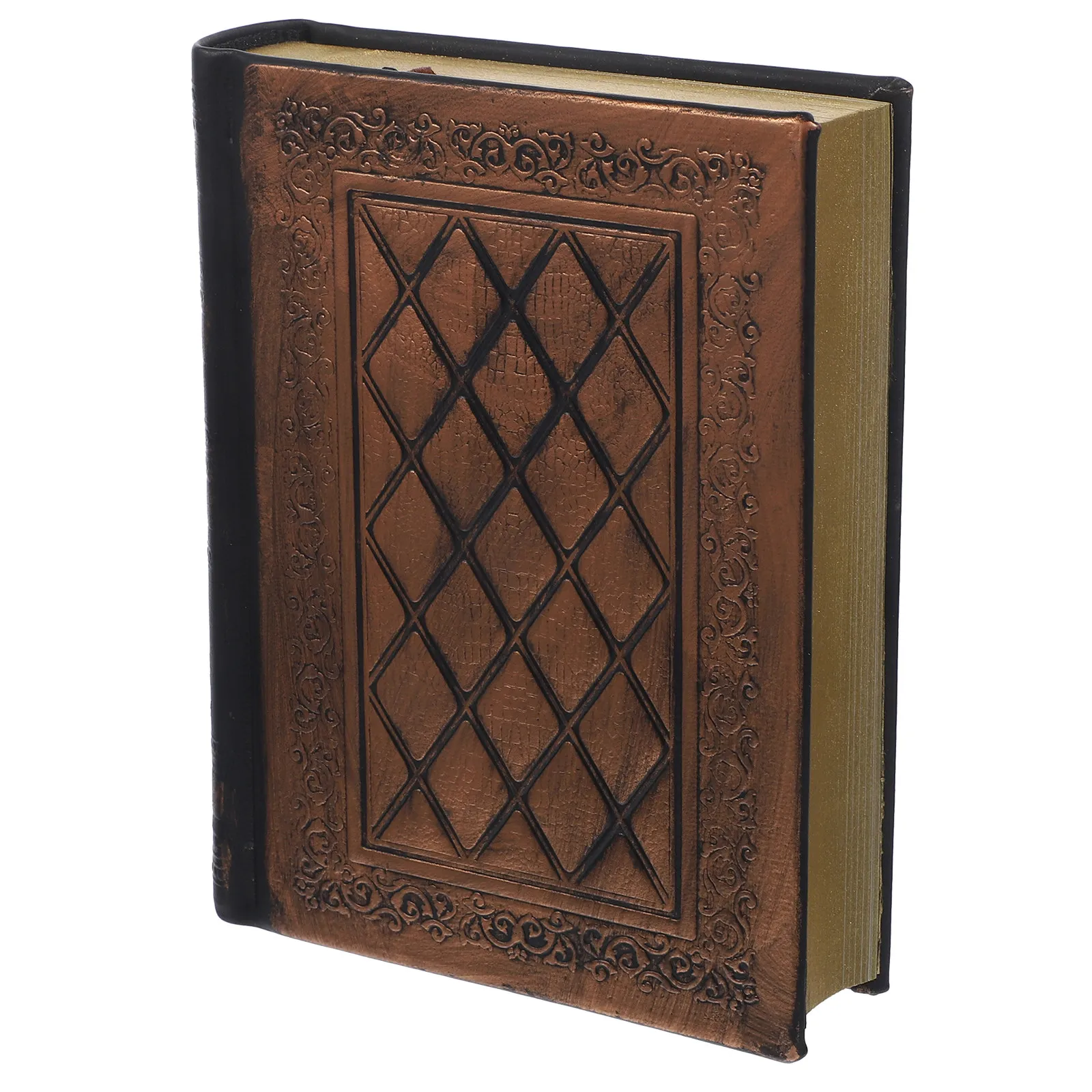 

European Relief Cover Notebook Diary PU Cover Vintage Style Bronze 208 Sheets Blank Paper Travel Journal Note