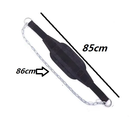 Weight Lifting Dip Belt Neoprene Back Gym Belt with Chain for Fitness Bodybuilding Pull up Strength Training Load Waist Strap