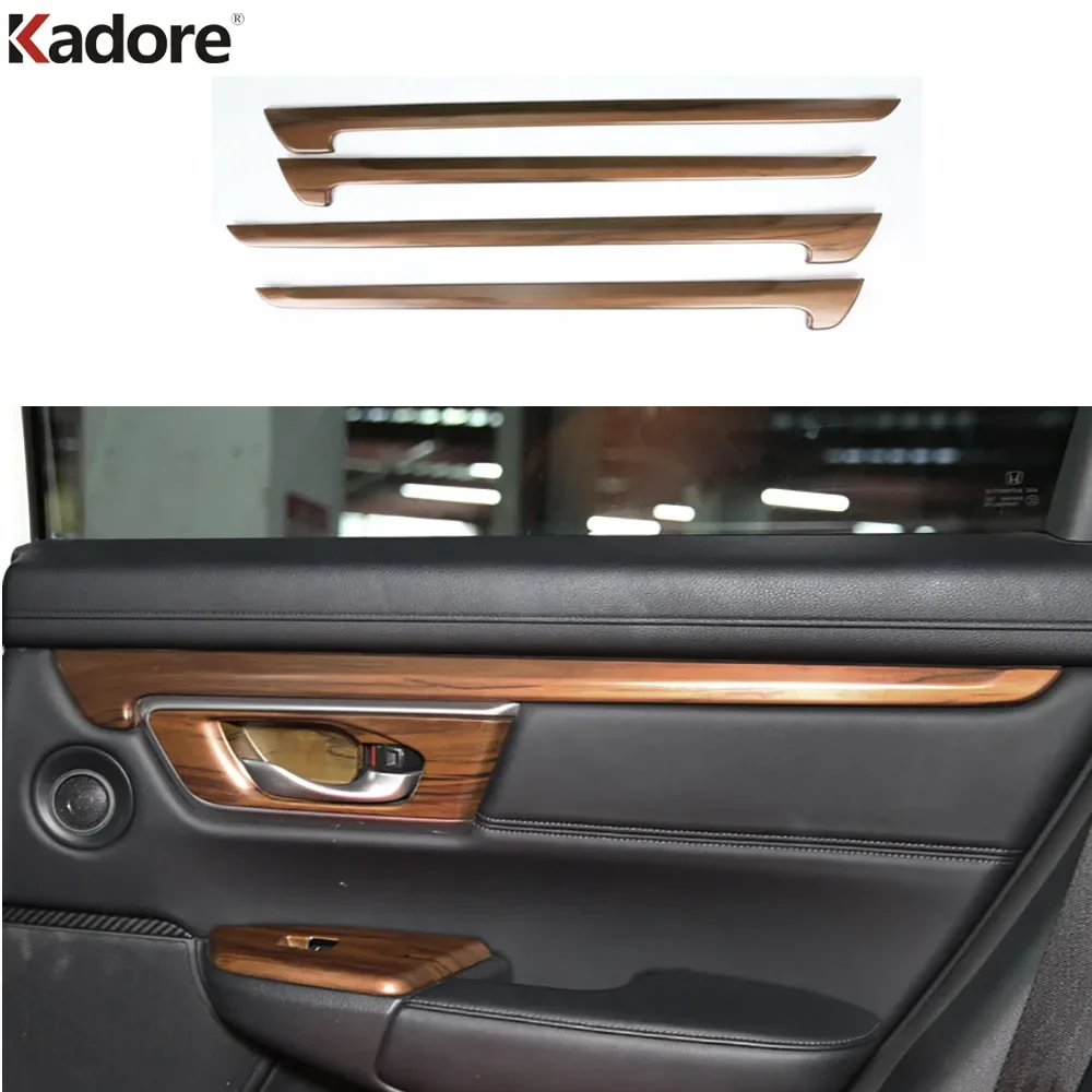 Car Inner Door Armrest Handle Panel Cover Trim For Honda CRV CR-V 2017-2019 2020 2021 2022 Carbon Fiber Interior Accessories