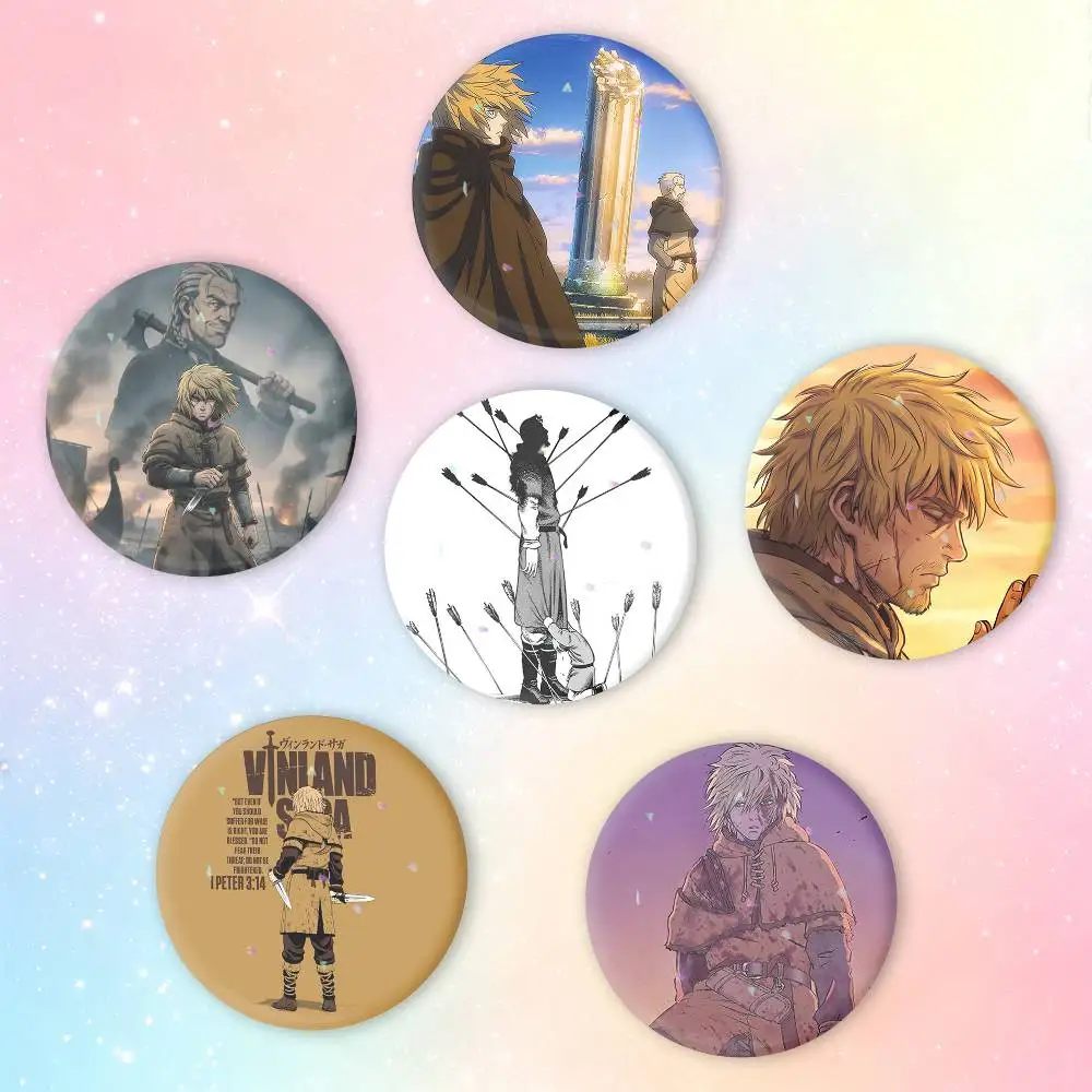 Anime Vinland Saga Button Pins Backpack Clothing Decor Brooch Badge Jewelry Gifts for Kids