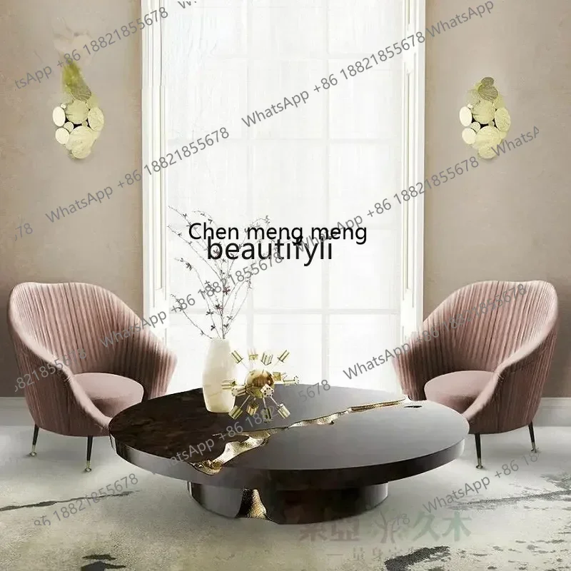 cn8617 ss new Nordic Simple Italian Coffee Table Post-Modern Hong Kong Style Creative round Table Furniture ss 8617