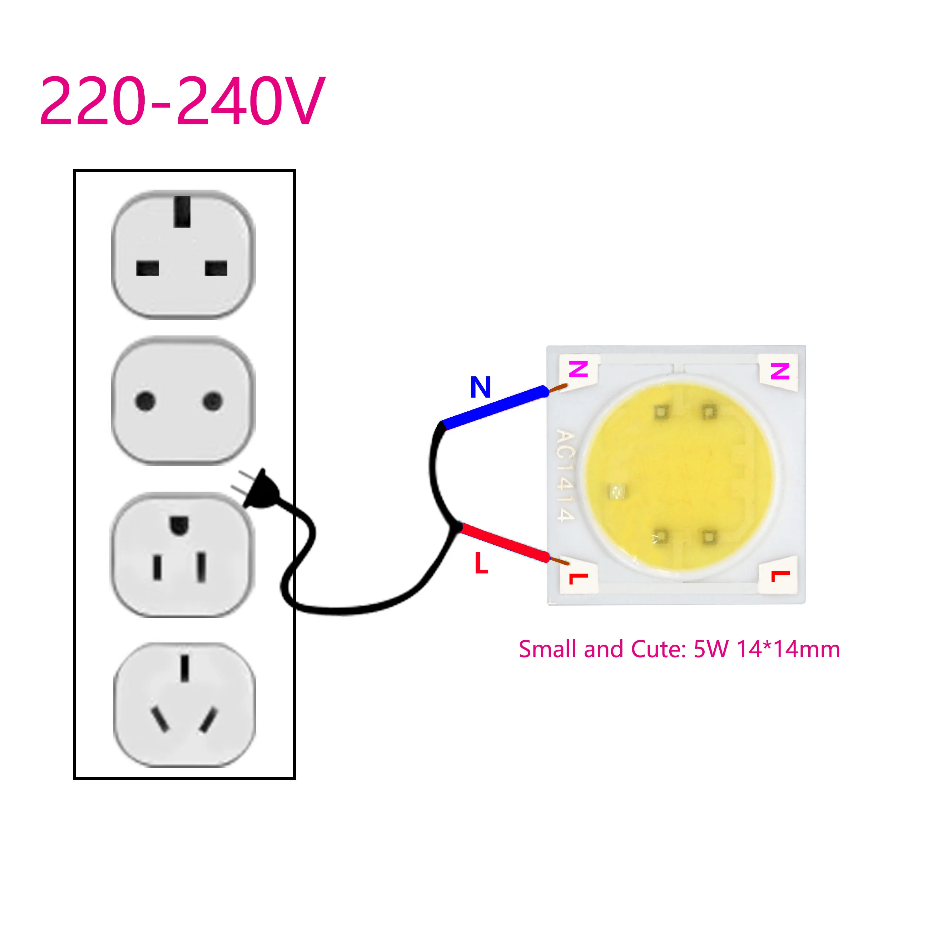 

3W 5W 7W 9W 12W LED Chip Ceramics COB AC220-240V LED Bulb 1410mm Chips White Lamp For DIY Outdoor FloodLight LED Bulb Lightting