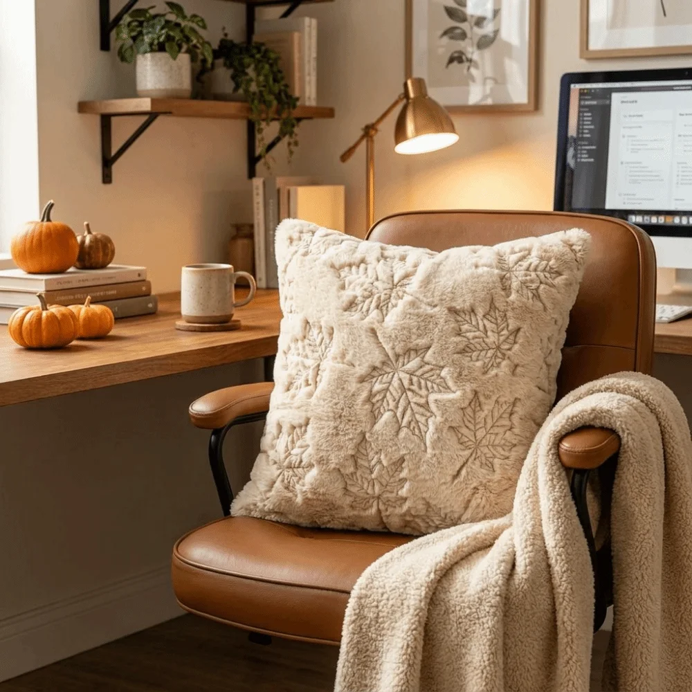 Square Pumpkin Pattern Hallow Throw Pillow Covers Embroidered Zipper Closure Cushion Covers Soft Pillowcases Sofa Decor