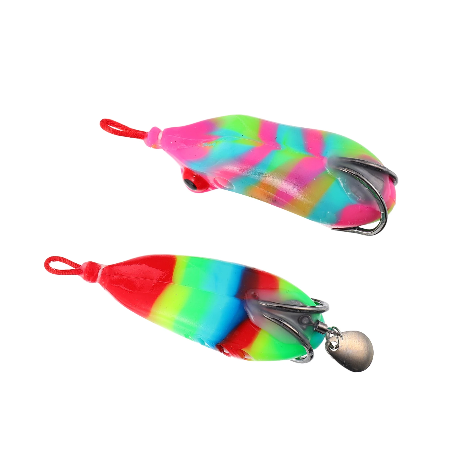 

2pcs Colored Fishing Lure Bright Soft Baits Lifelike 3D Frog Bait for Bass Fake Bait Fishing Accessories Colorful Fish