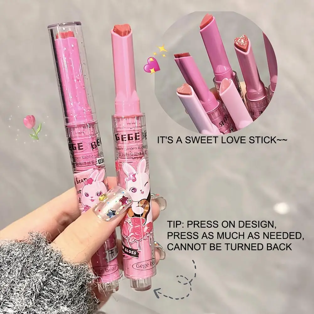 Lettiera trasparente solido lucidalabbra rosa specchio rossetto penna gelatina acquosa idratante Lip Tint Love Heart Shape 3 pz/set Lipgloss Set