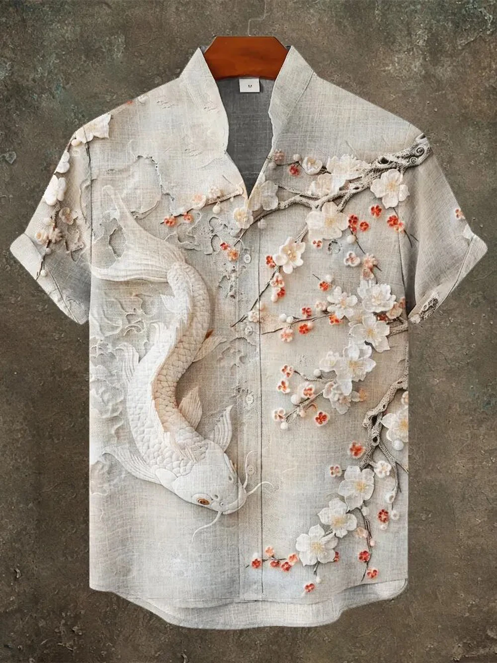 2026 Men's Japanese Retro Short Sleeve Shirt Plant Natural 3D Printed Shirt Outdoor Leisure Party Festival Gift for Men