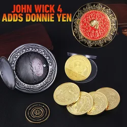 Big Size John Wick Coin Skull Keychain Blood Oath Marker Can Open Magnets Magnetically Attract Coin Props Simulation Accessories