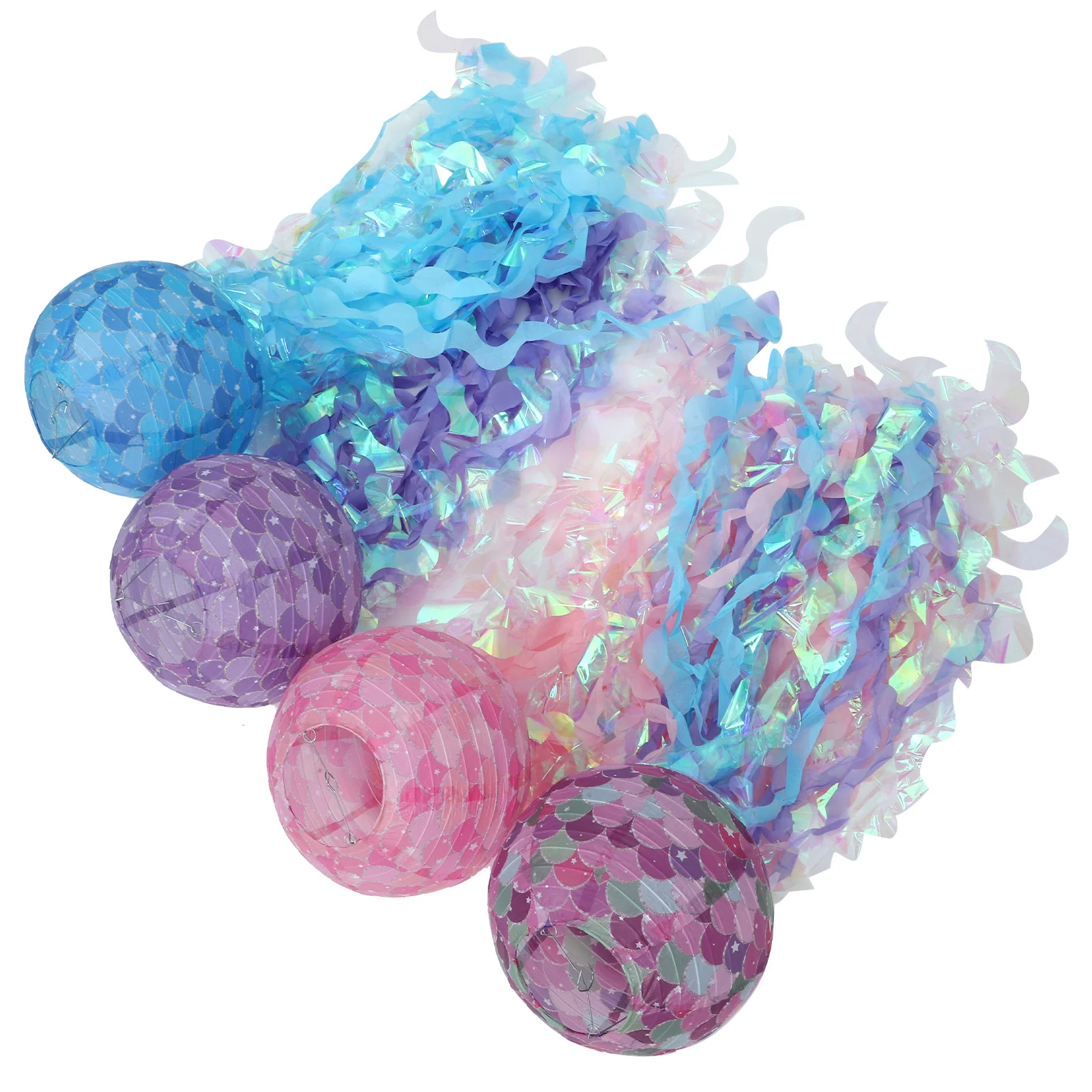 

4 Pcs Lantern Decorative Jellyfish Night Light Birthday Decorations Hanging Paper Lanterns