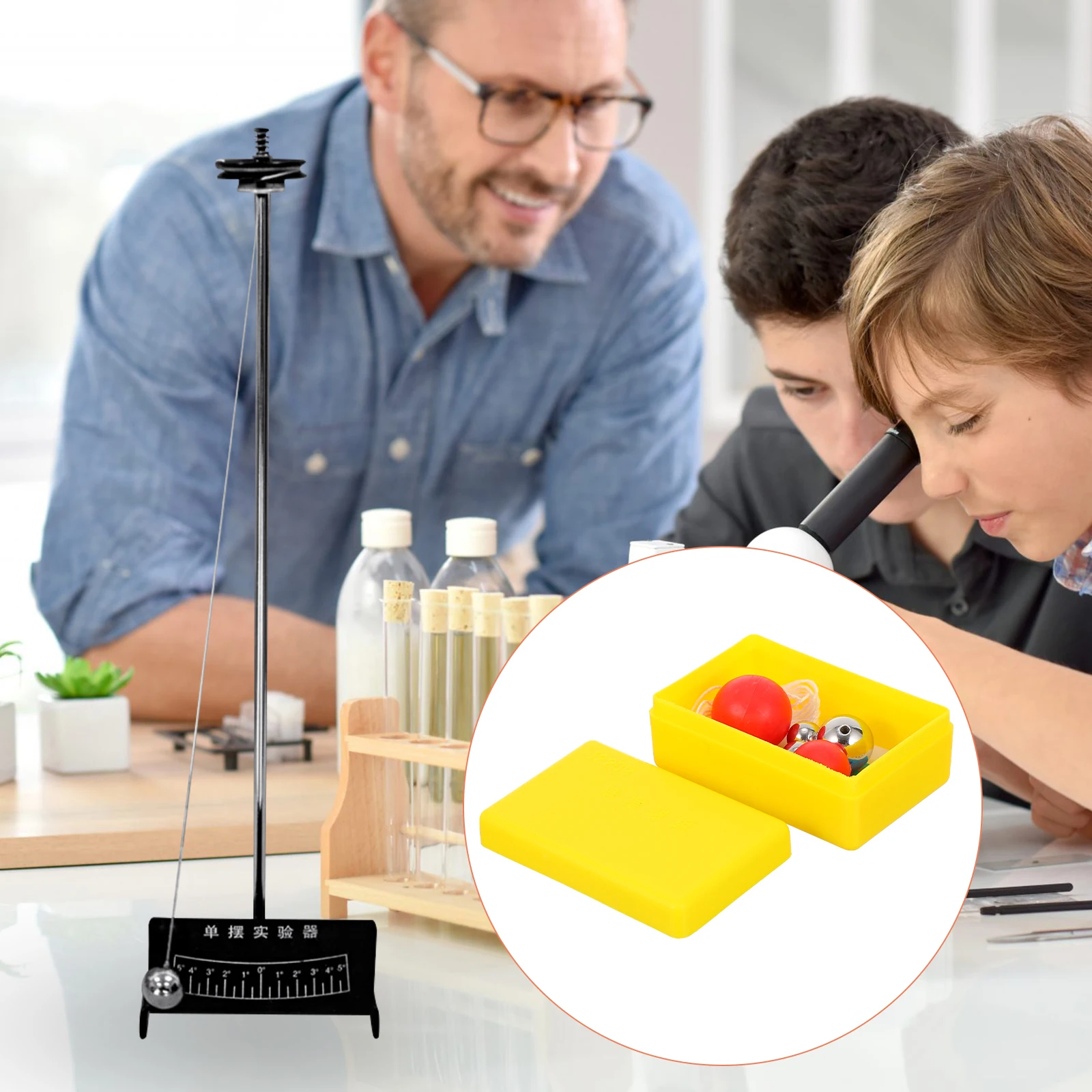 

Physics Teaching Device Magnetic Plastic Single Pendulum Ball Office Experiment Tool