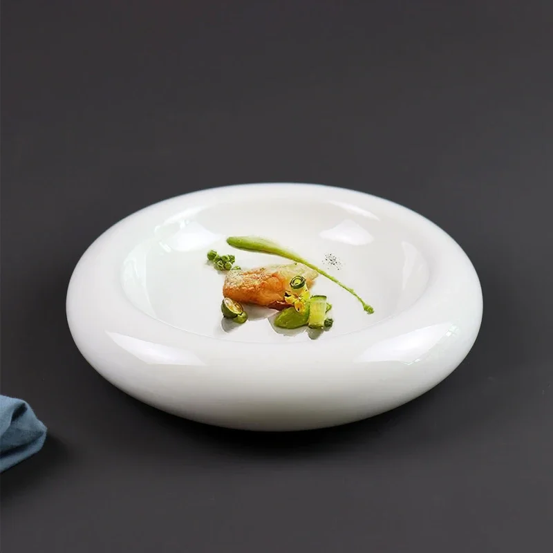 Drum-shaped Ceramic Plates, Japanese Plates, Hotel Restaurants, High-grade Artistic Conception Plates, Insulation Tableware.